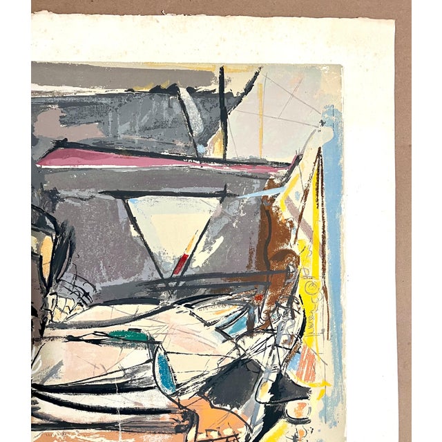 Max Weber, American Modernist Cubist Lithograph Screenprint "Reclining Woman" Max Weber, 1956 For Sale - Image 4 of 13