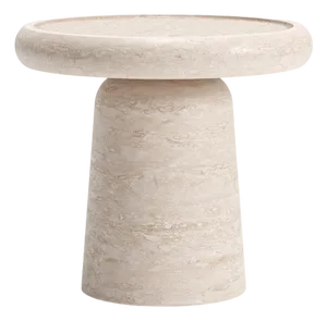 Nissa M Travertino Stone Side Table by Ivan Colominas