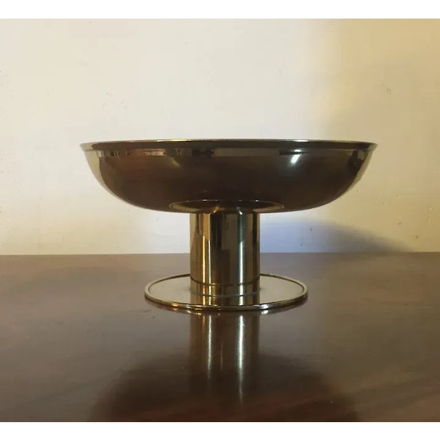 1930's Austrian Brass Centerpiece Tazza Compote Bowl in the Manner of Tommi Parzinger For Sale - Image 9 of 13