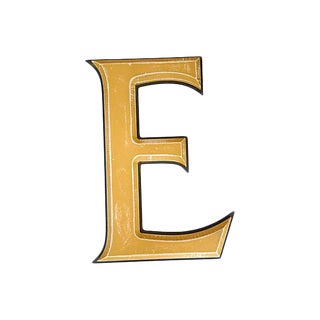 Large Salvaged Wooden Marquee Letter E For Sale