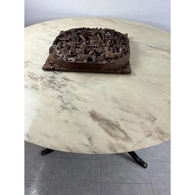 Brown Vintage Balinese Panel in Hand-Worked Beech, 1993 For Sale - Image 8 of 13