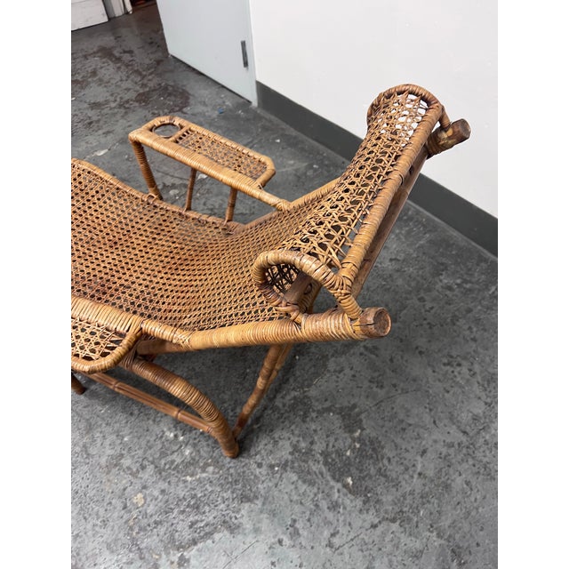Antique Chinese Bamboo Reclining Chair, 1920's For Sale - Image 11 of 12