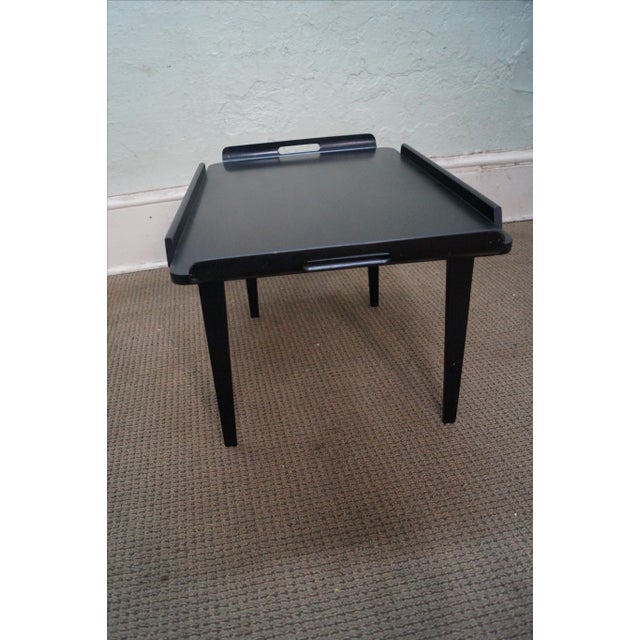 Black Italian Mid-Century Modern Black Ebonized Bar Cart For Sale - Image 8 of 10