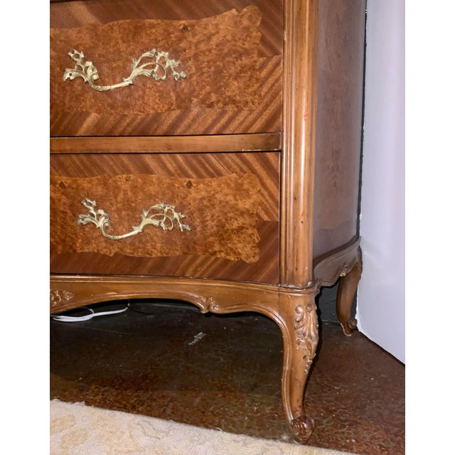French Antique French Burl Wood Dresser For Sale - Image 3 of 10