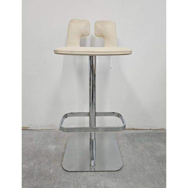 Postmodern Postmodern Alo Bar Stool in Leather attributed to Massimo Iosa Ghini for Poltrona Frau, 1990s For Sale - Image 3 of 14