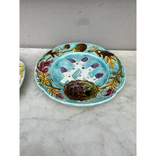 Orchies French Majolica Asparagus Plate Orchies, Circa 1890 For Sale - Image 4 of 6