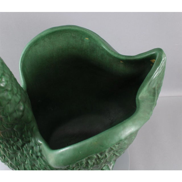Ceramic Rare Huge Signed Exhibition Weller Pottery Green Matte Swan Planter Jardiniere For Sale - Image 7 of 11