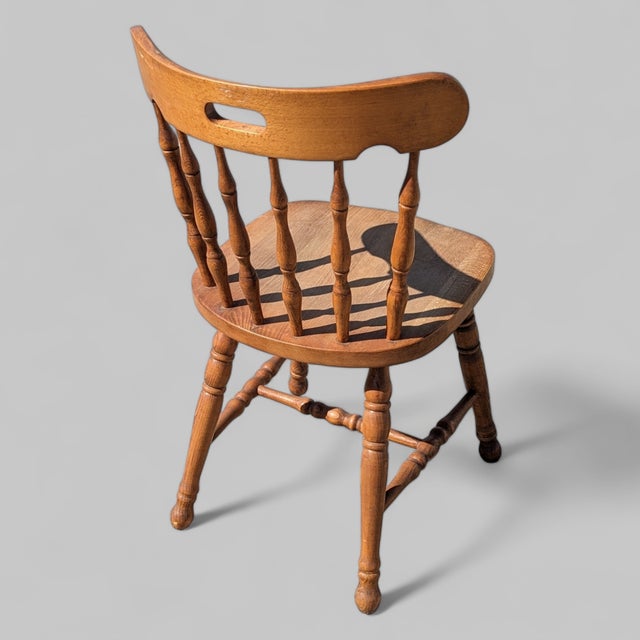 Vintage Ethan Allen Oak Spindle-Back Side Chair For Sale - Image 10 of 10