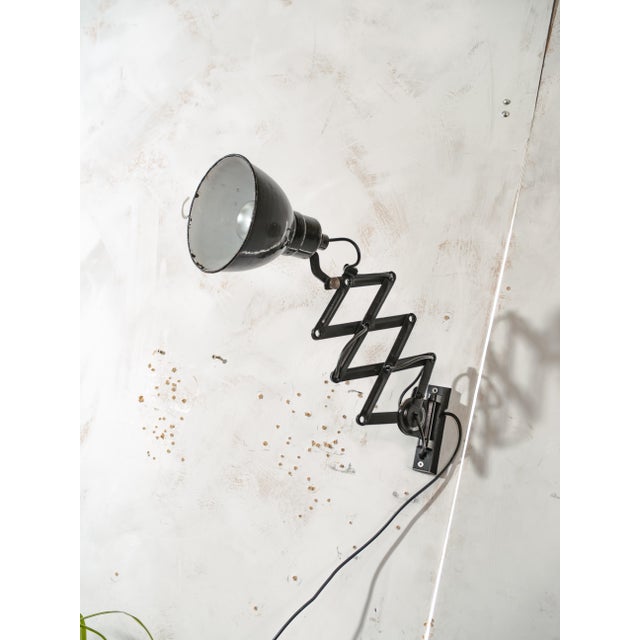 Black Scissor Lamp from Elektroinstala Decín, 1950s For Sale - Image 11 of 18