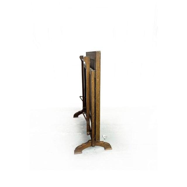 Antique Victorian Metamorphic Mahogany Fire Screen Table with Hand Painted Floral, 1890s For Sale - Image 3 of 11