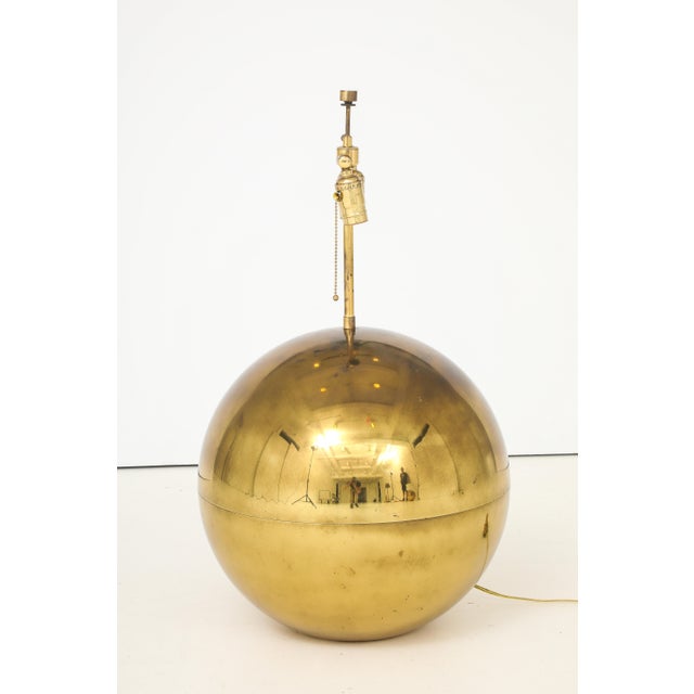 Karl Springer Orb Brass Large and Small Table Lamps For Sale - Image 12 of 18
