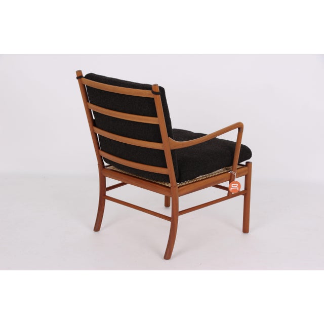 PJ149 Colonial Chair in Mahogany and Brown Fabric by Ole Wanscher for Poul Jeppesens Møbelfabrik, 1950s For Sale - Image 6 of 11