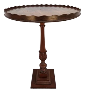 Piecrust Mahogany Pedestal Side Table