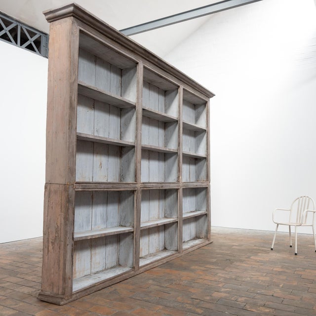Large Antique French Painted Wooden Bookcase, 1830 For Sale - Image 3 of 8
