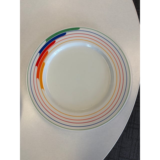 Vintage Memphis Style Studio Nova Fire & Ice 10.5” Dinner Plates a Set 8 For Sale - Image 4 of 6