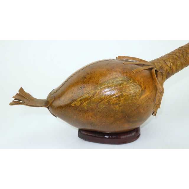 Mid 20th Century Italian Leather Covered Glass Duck Decanter For Sale - Image 9 of 13