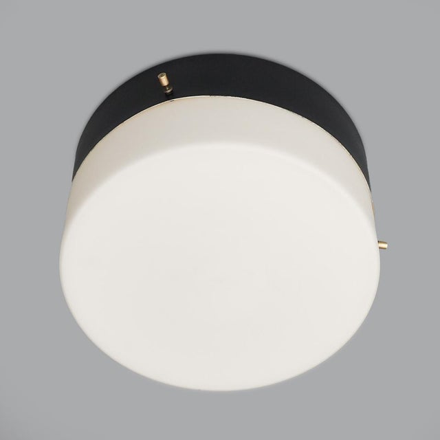 Vintage Ceiling Light in Opal White Glass, 1950s For Sale - Image 4 of 13