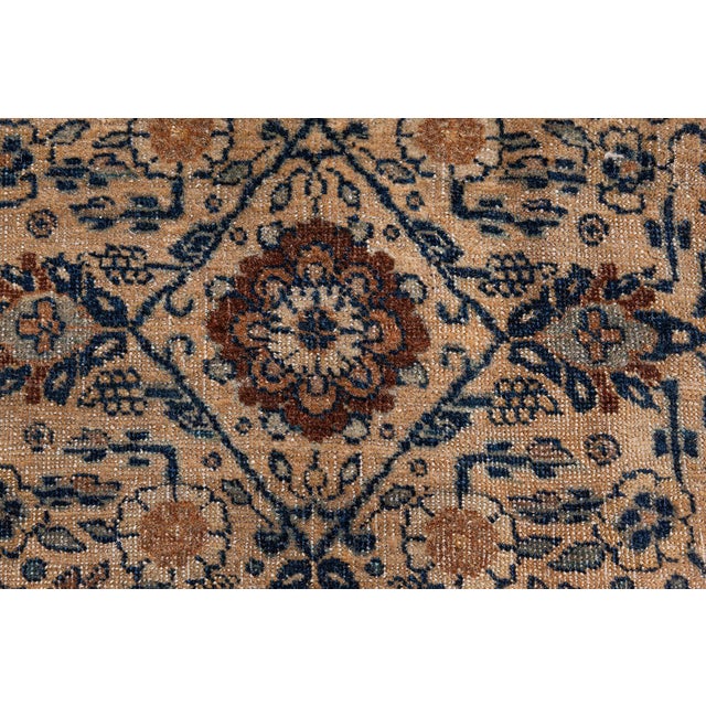 Persian Authentic 19th Century Persian Tabriz Handmade Wool Carpet For Sale - Image 3 of 9