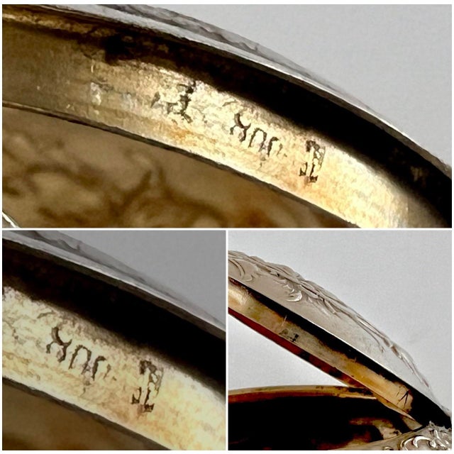 Antique Art Nouveau Repoussé Silver 800 Pill Box With Gilt Interior, Circa 1900 For Sale - Image 12 of 12