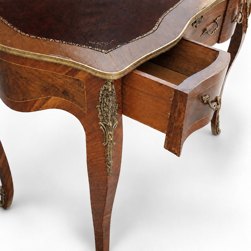 Vintage French Louis XV–Style Leather-Top Ladies’ Writing Desk — view 5