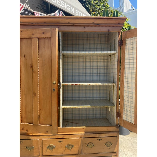 Antique Pine Cabinet W/ 5-Drawers For Sale - Image 9 of 11