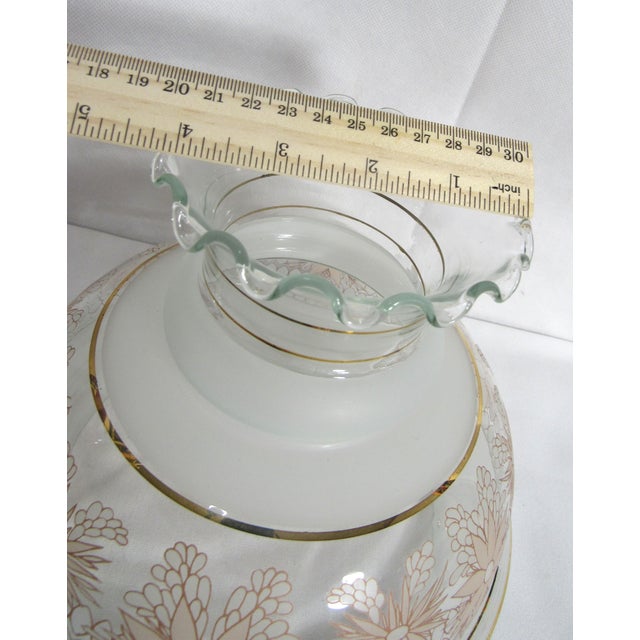 Vintage Hurrican Lamp Glass Shade Floral For Sale - Image 11 of 11