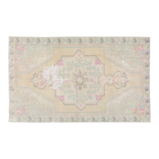 Vintage Turkish Anatolian Hand Knotted Organic Wool Fine Weave Rug,4'7"X7'8" For Sale