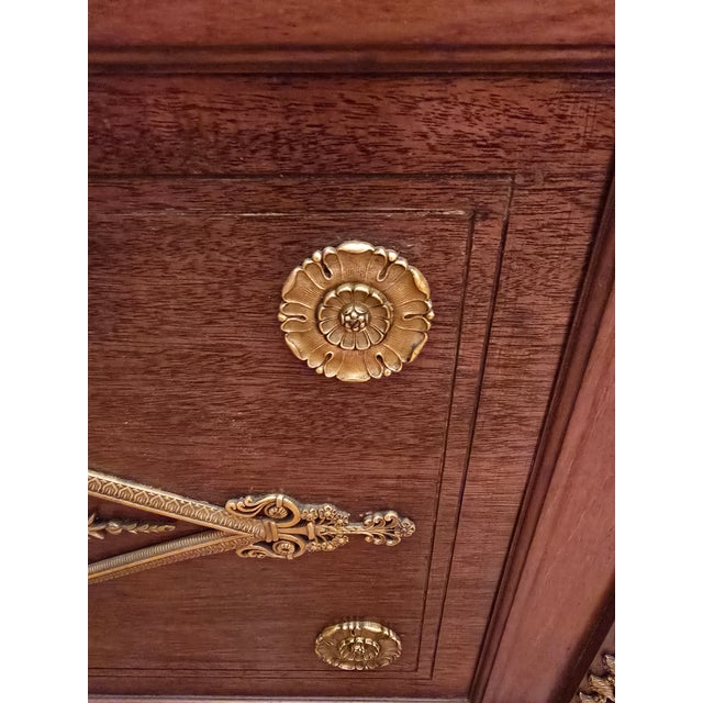Late 19th Century Antique French Empire Napoleonic Cabinet Gilt Bronze For Sale - Image 5 of 15