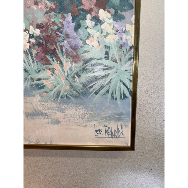 Lee Reynolds Seaside Cottage Sailing Large Vintage Original Painting by Reynolds For Sale - Image 4 of 6