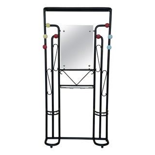 Black Wardrobe-Style Art Deco Hall Stand in Iron, France 1940s For Sale