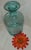 Mid 20th Century Vintage Turquoise Blue Green Art Glass Vase Bottle For Sale - Image 5 of 11