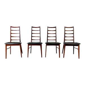 1960s Koefoed Hornslet Danish Mid Century Modern Walnut Dining Chairs- Set of 4