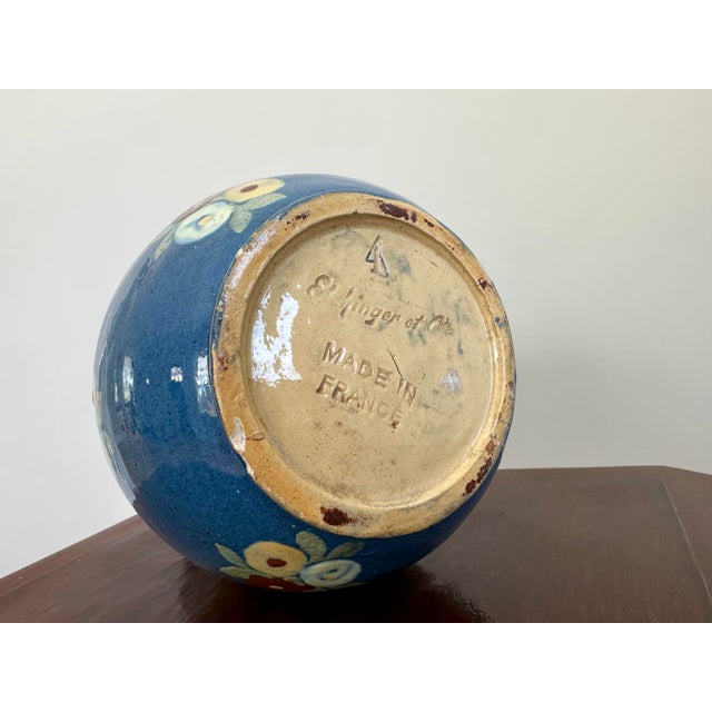 Beautiful Antique French Art Pottery Vase by Elchinger Et Cie Early 1900's For Sale - Image 9 of 9