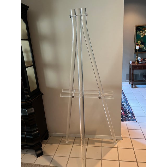 Transparent Rare 1970's Large Lucite Art Easel For Sale - Image 8 of 12
