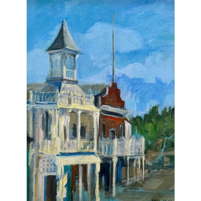 American Marilyn Buckley Holland 1996 Nevada City California Painting in Gold Frame For Sale - Image 3 of 5