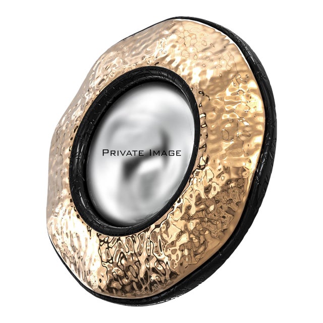 "Capriccio" Convex Wall Mirror With Bronze, Handmade For Sale
