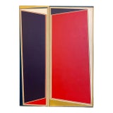 Vintage Abstract Op Hard-Edge Painting by Margaret Pomfret on Canvas For Sale