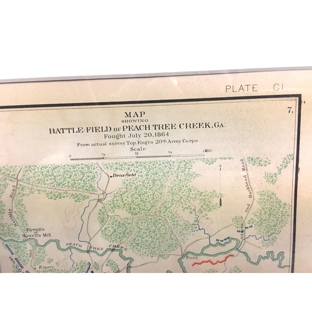 Civil War Surveyors Maps of Sherman's March to the Sea & Vicinities Framed Pair For Sale In Savannah - Image 6 of 14