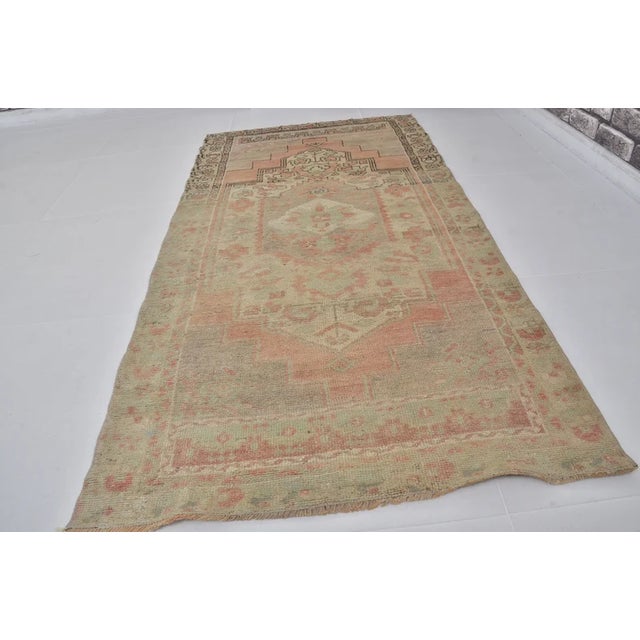 Handmade wool carpet in Turkish Anatolia , Vintage Oushak Rug,Turkish Vintage Anatolian Rug, Handmade wool Rug . One Of...