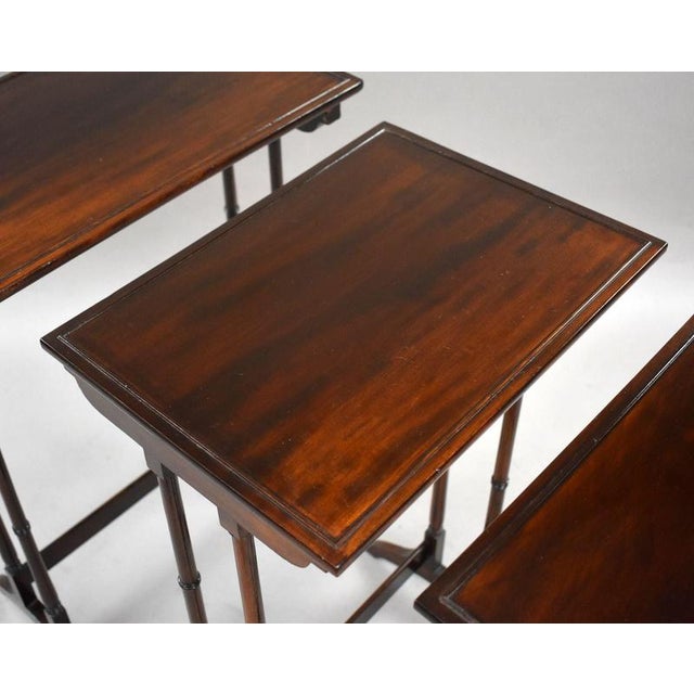 Edwardian Mahogany Nesting Tables, 1900, Set of 3 For Sale - Image 6 of 9