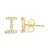 Contemporary 10K Yellow Gold 1/10 Cttw Diamond 'I' Initial Stud Earring For Sale - Image 3 of 5