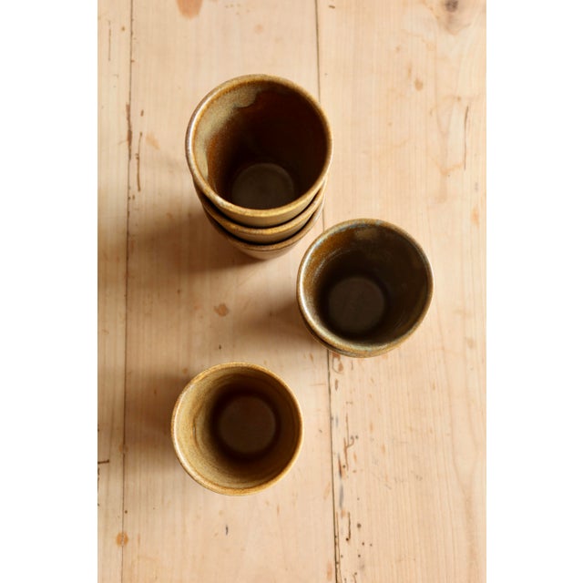 1980s Vintage Stoneware Tumblers, 1980s, Set of 6 For Sale - Image 5 of 7