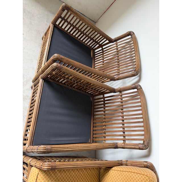 Vintage Palecek President’s State Stick Rattan Lounge Chairs – Pair For Sale - Image 18 of 18