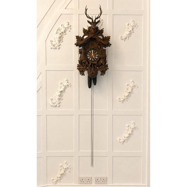 Antique Black Forest Carved Walnut Cuckoo Clock, 1900 For Sale - Image 13 of 13