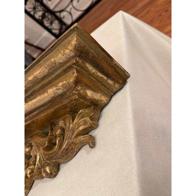 Vintage Rococo Revival Gold Leaf Wall Shelf For Sale - Image 10 of 12