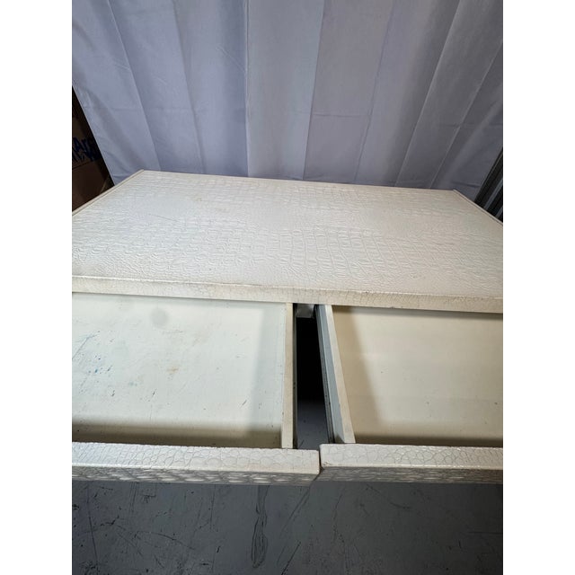 1980s Faux Crocodile Lacquered Waterfall Desk, Attributed to Karl Springer For Sale - Image 5 of 10
