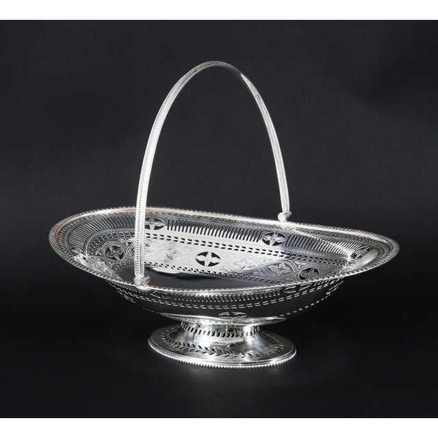 Antique Victorian Neo Classical Silver Plated Fruit Basket, 19th Century For Sale - Image 3 of 16