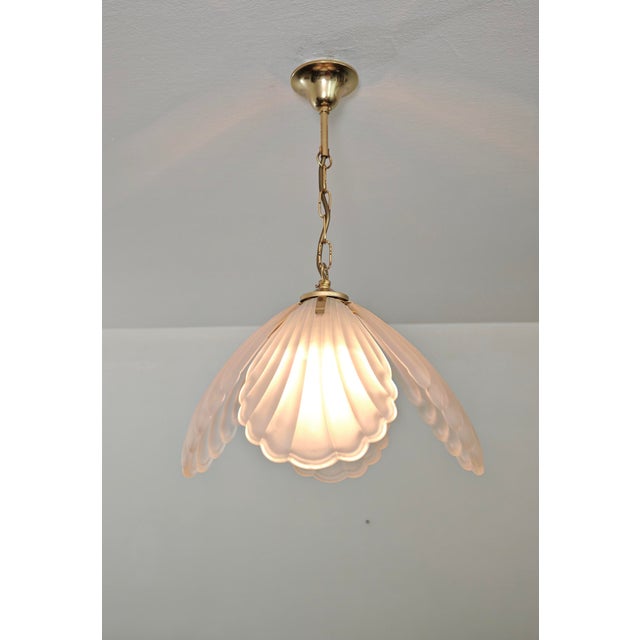 Mid-Century Modern Pendant Lamp in Opaque Satin Glass and Gilt Metal, Italy, 1970s For Sale - Image 6 of 18
