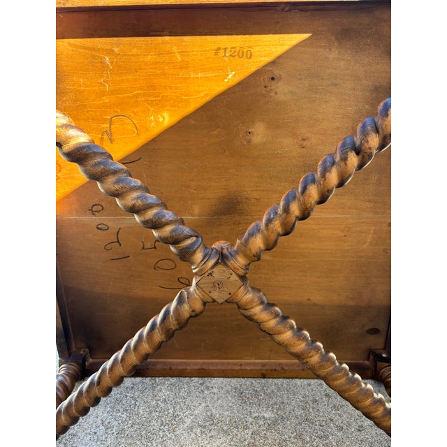 Wood Vintage Barley Twist Coffee Table in Excelled Condition For Sale - Image 7 of 7