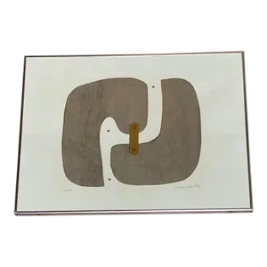 Framed Abstract Expressionist Collage Art by Marca-Relli